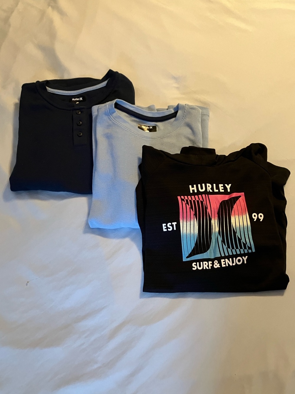 Three Kids Hurley Long Sleeve Tees